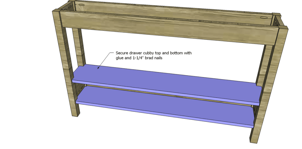 free DIY woodworking plans to build a flip top console_Drawer Cubby 2
