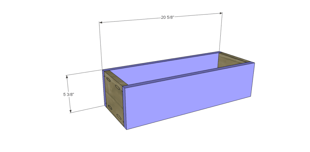 free DIY woodworking plans to build a flip top console_Drawer FB