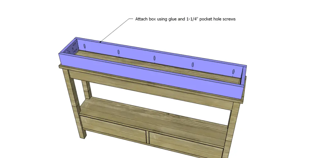 free DIY woodworking plans to build a flip top console_Top Box 2