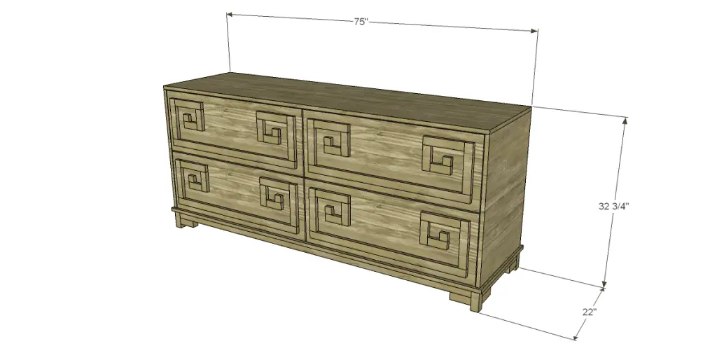 free DIY woodworking plans to build a greek key dresser