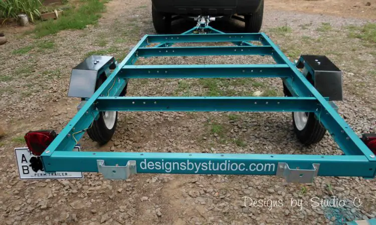 trailer frame painting spray paint _ decal on back of frame