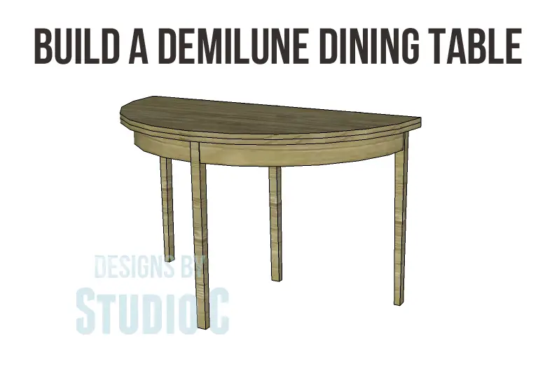 free DIY woodworking plans to build a demilune dining table_Copy