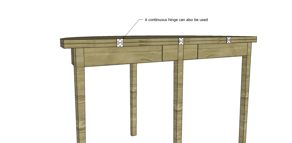 free DIY woodworking plans to build a demilune dining table_Hinges