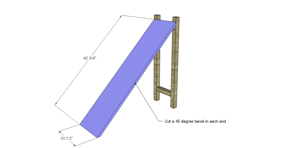free DIY woodworking plans to build a ladder end table_Large Shelf