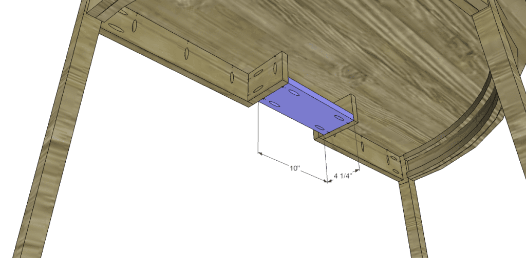 free DIY woodworking plans to build a demilune dining table_Leg Shelf