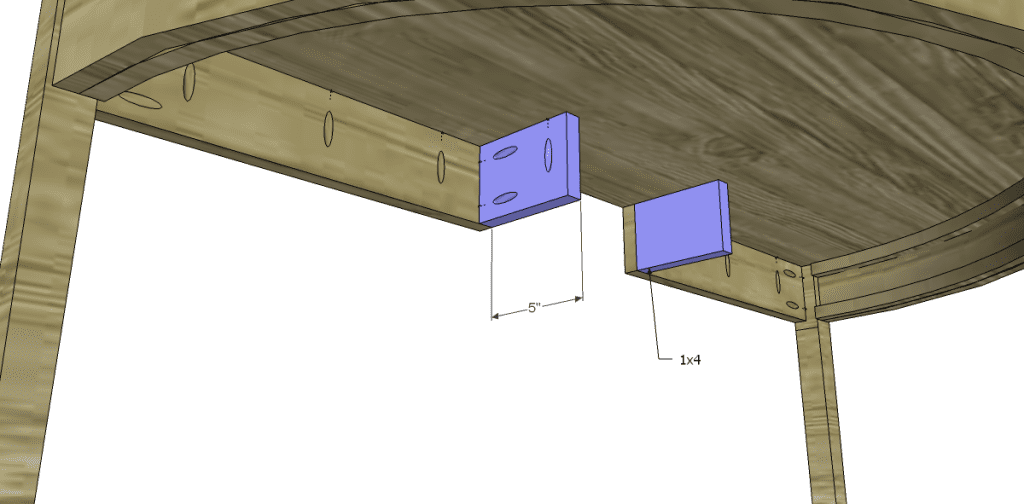 free DIY woodworking plans to build a demilune dining table_Leg Shelf Supports