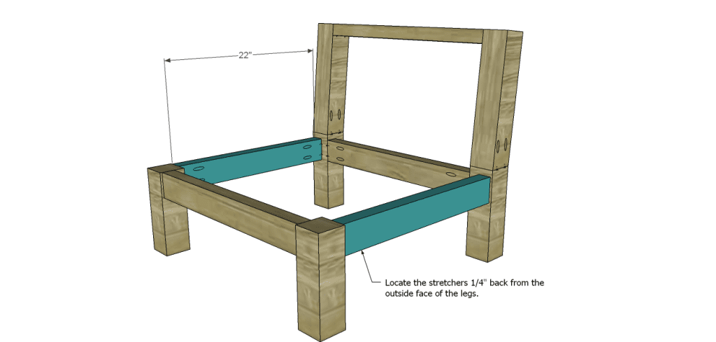 wood chair plans - low slung_Side Stretchers
