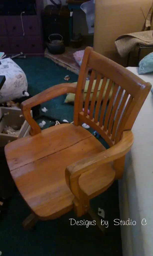 restore and refinish an oak desk chair