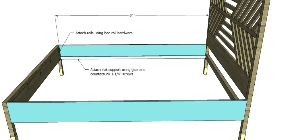 diy bed plans - diagonal QBed_Side Rails