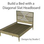 build bed diagonal slatted headboard