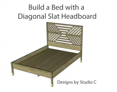 build bed diagonal slatted headboard