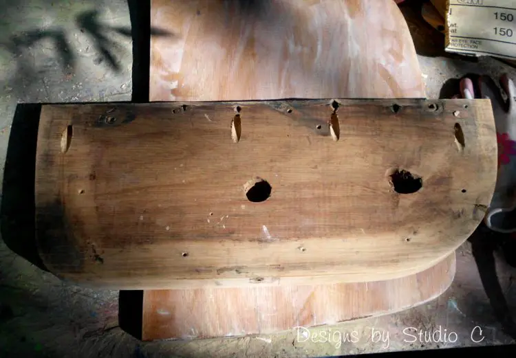 restore and refinish an oak desk chair pocket holes in seat