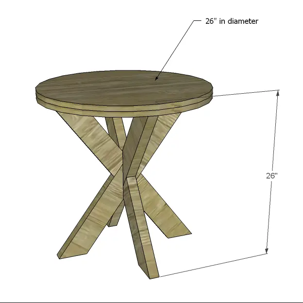 build a round x base end table