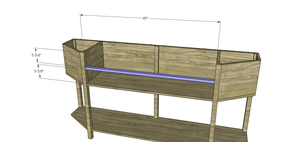 angled console table plans_Stretcher