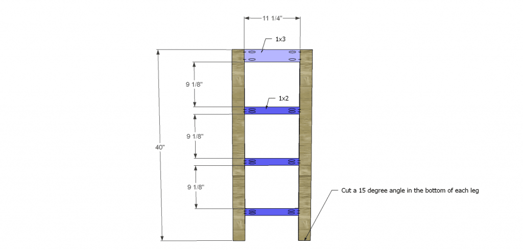 a-frame bookshelf plans_Sides