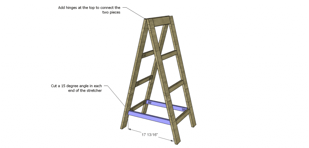 a-frame bookshelf plans_Stretcher