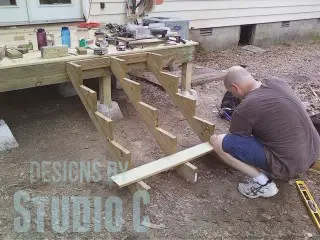 build deck stairs DIY leveling and squaring