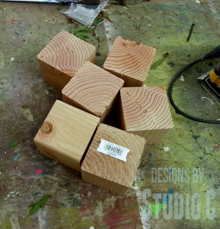 how to make wood dice candleholders_block