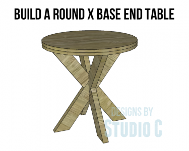 round x base end table