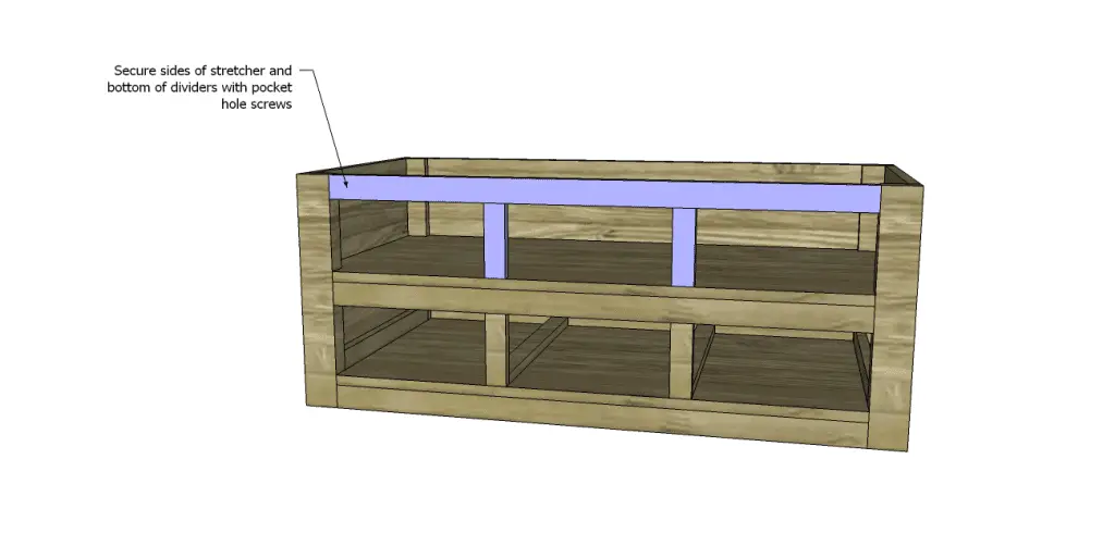 coffee table plans with drawers_Upper Stretchers & Dividers 2