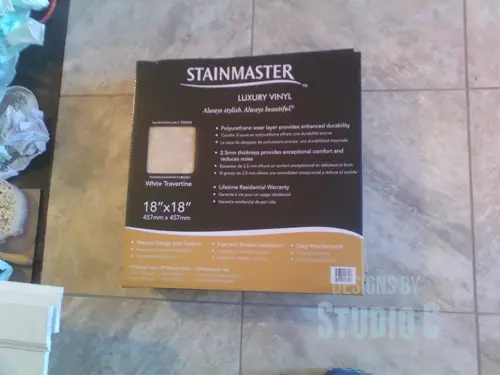 installing vinyl tile with grout box of flooring