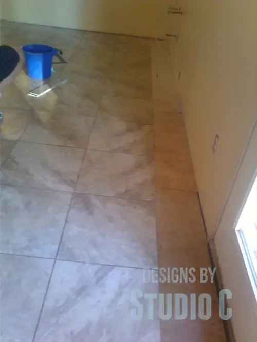 installing vinyl tile with grout cut to fit