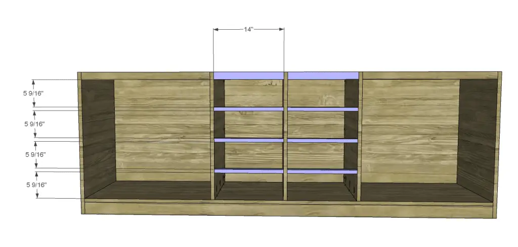 plans build large stately bookcase_Drawer Stretchers