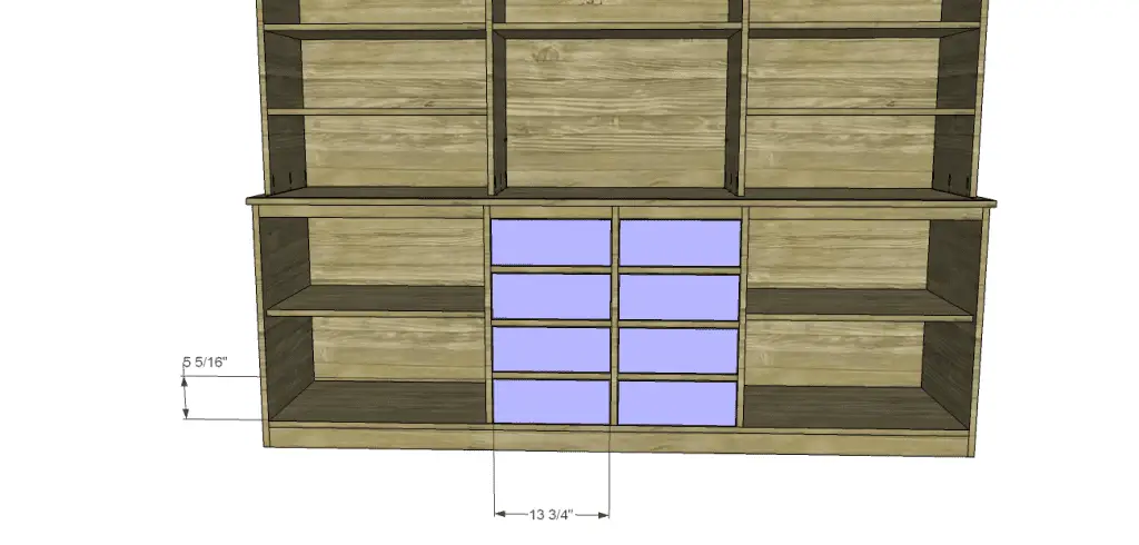 plans build large stately bookcase_Drawers