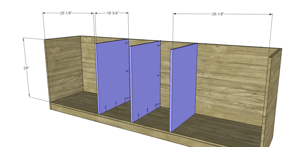 plans build large stately bookcase_Lower Dividers