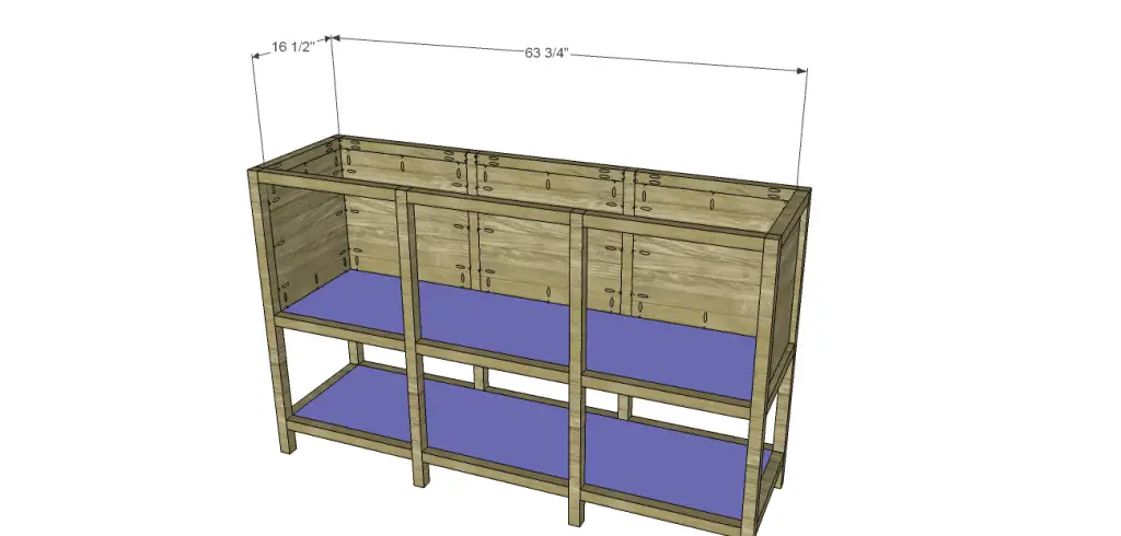 free furniture plans build sundown retreat sideboard_Bottom & Shelf