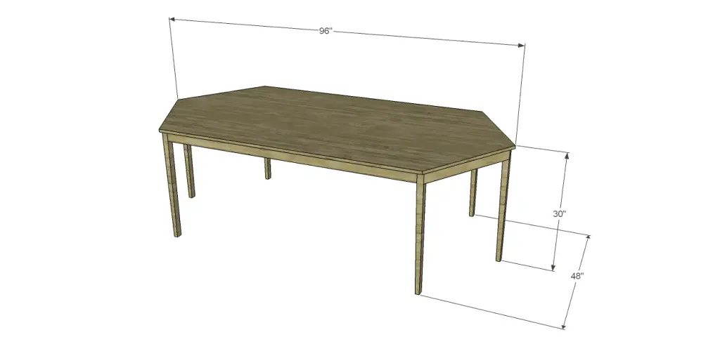 free furniture plans build elongated hexagon table