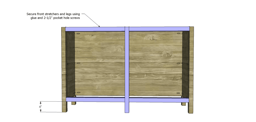 roxbury sideboard plans_Front Leg & Stretchers 2