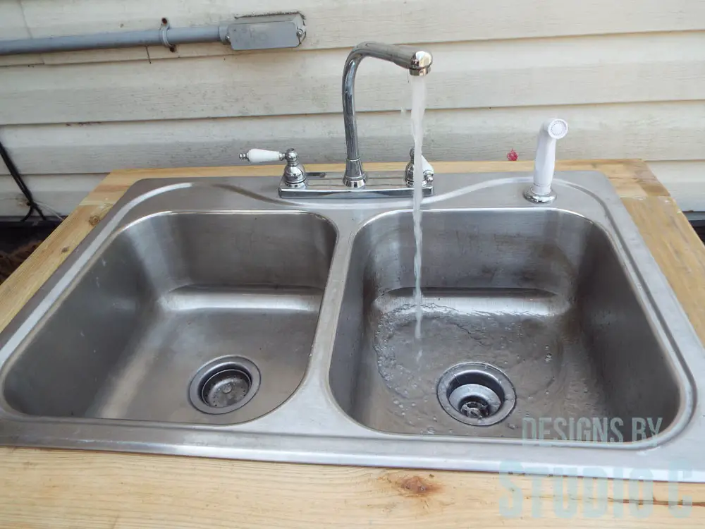 install outdoor sink faucet water