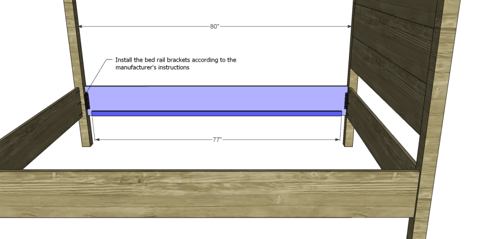 timberland queen bed plans-Side Rails