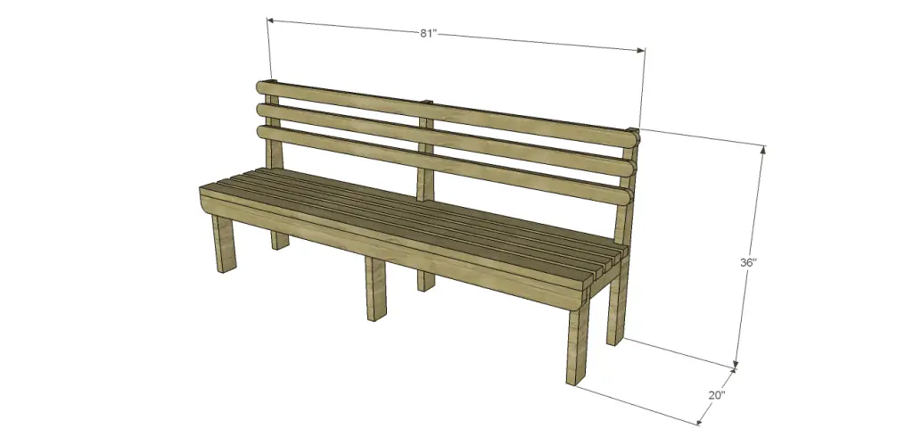 plans build Vintage Wood Slat bench