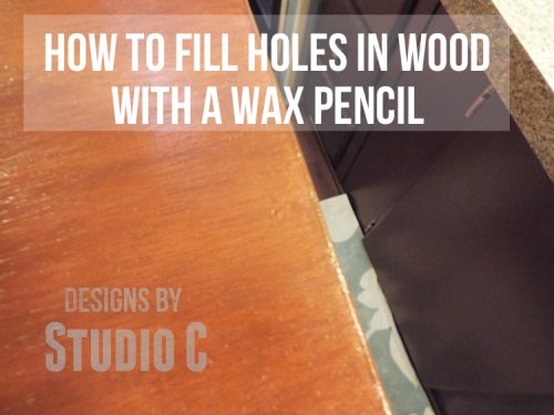 fill holes wood wax pencil