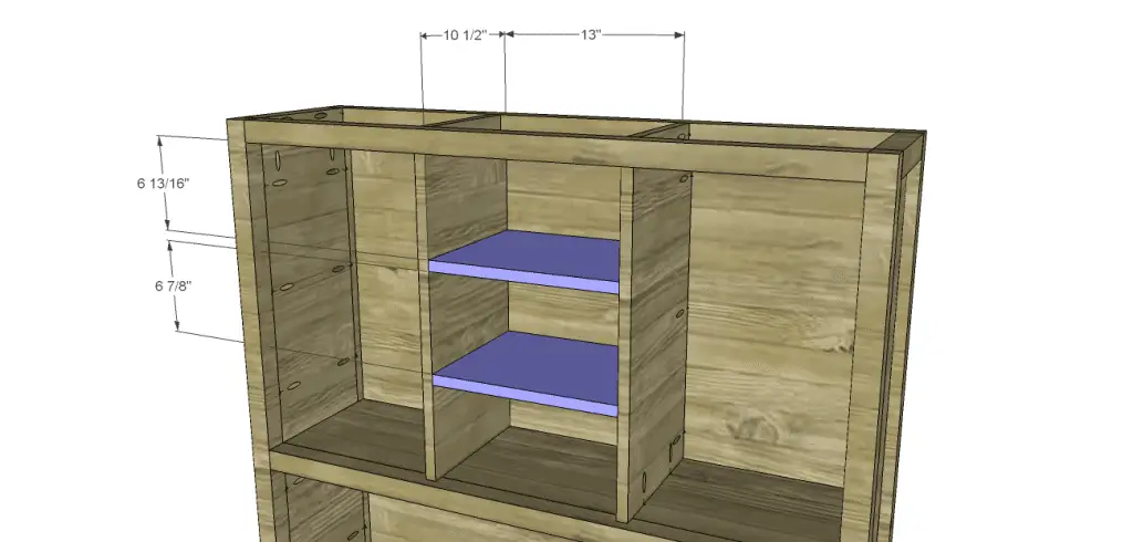 plans build ronen hutch-Center Shelves