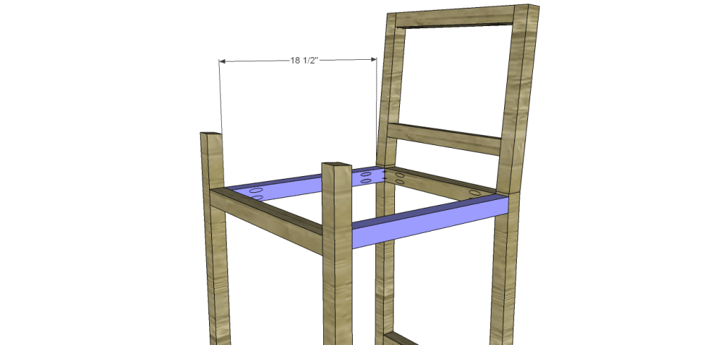 Plans to Build a Barstool with Arms_Side Stretchers