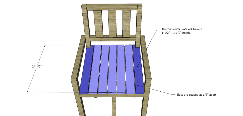 Plans to Build a Barstool with Arms_Slats
