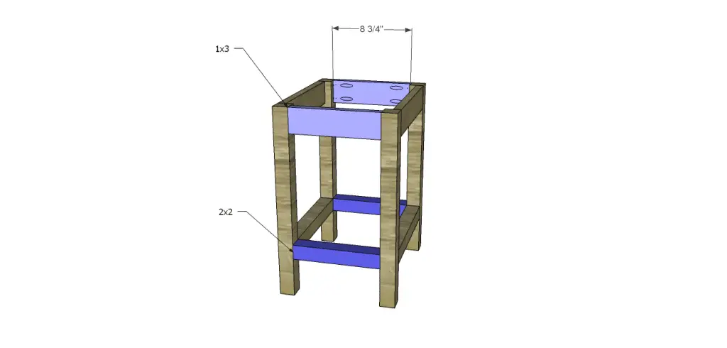 Plans to Build a Space Saving Table and Stools-Stool Stretchers