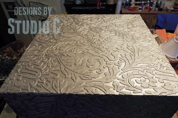 Plans to Make a Faux Metal End Table metallic paint