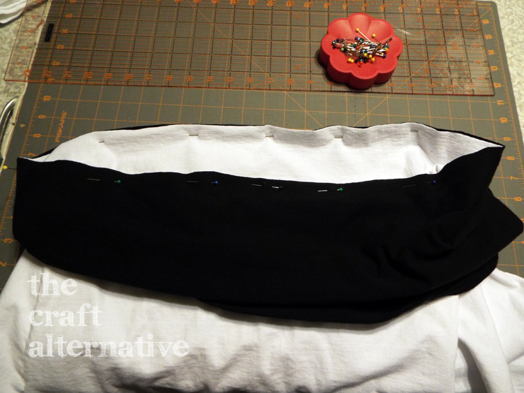How to Make a T-Shirt into a Dress - pin top bottom
