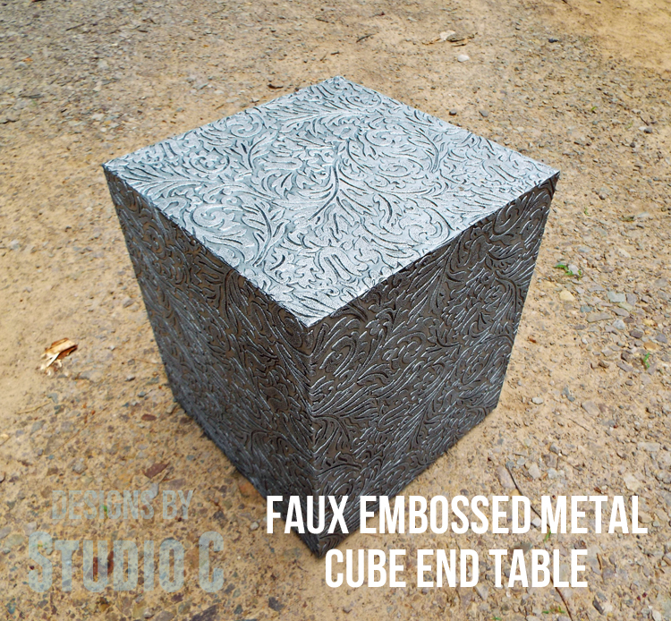 faux metal end table