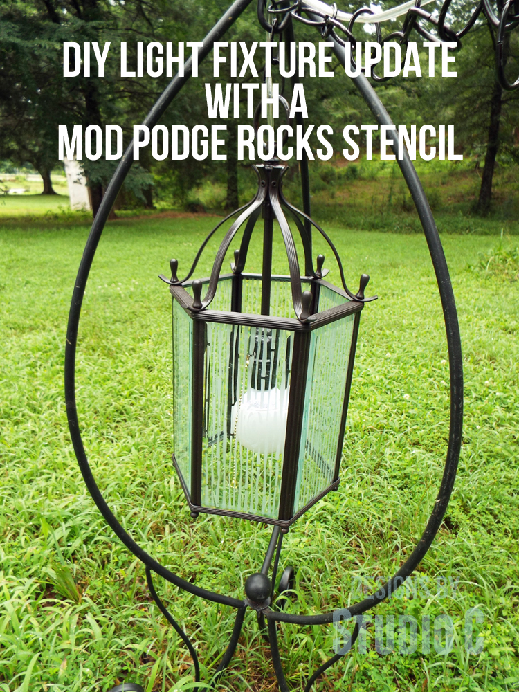 DIY Light Fixture with a Mod Podge Rocks Stencil