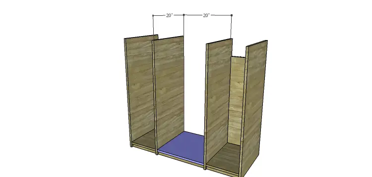 DIY Mini Fridge Cabinet Plans-Center Bottom