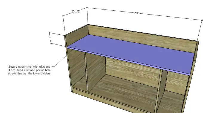 DIY Plans to Build a Kemper Media Console-Upper Shelf