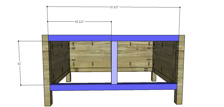 Plans to Build a Double Locker-Base Front Stretchers & Divider