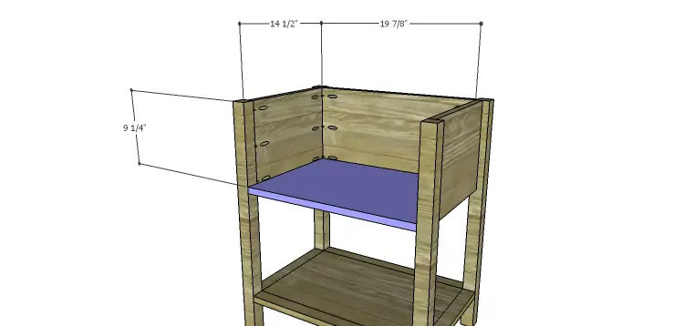 Presley 5-Drawer Table Plans-Lower Shelf