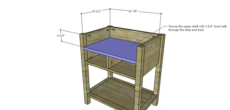 Presley 5-Drawer Table Plans-Upper Shelf