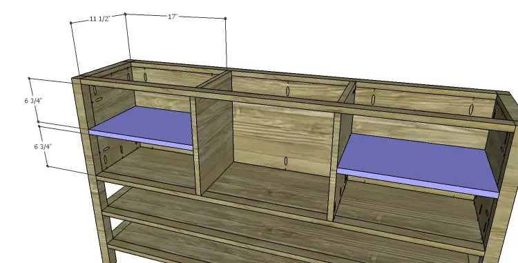 DIY Plans to Build a Brandy Console Table-Drawer Shelves